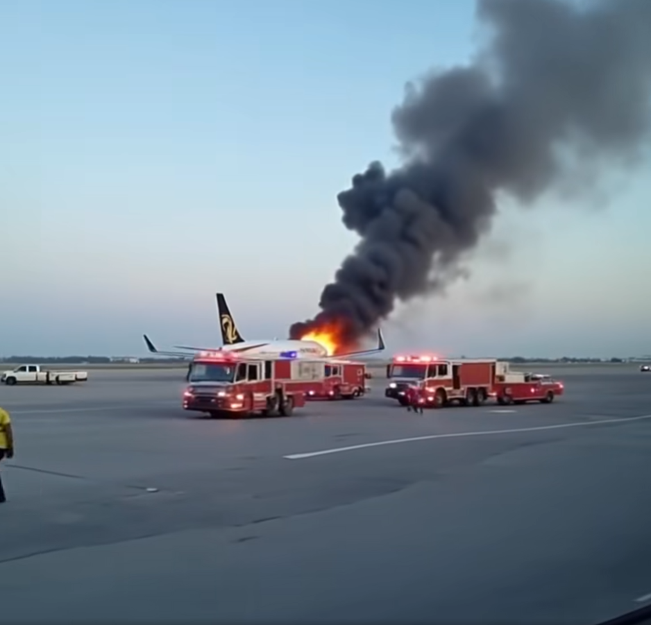Terrifying moment Delta plane catches on FIRE forcing passengers to flee